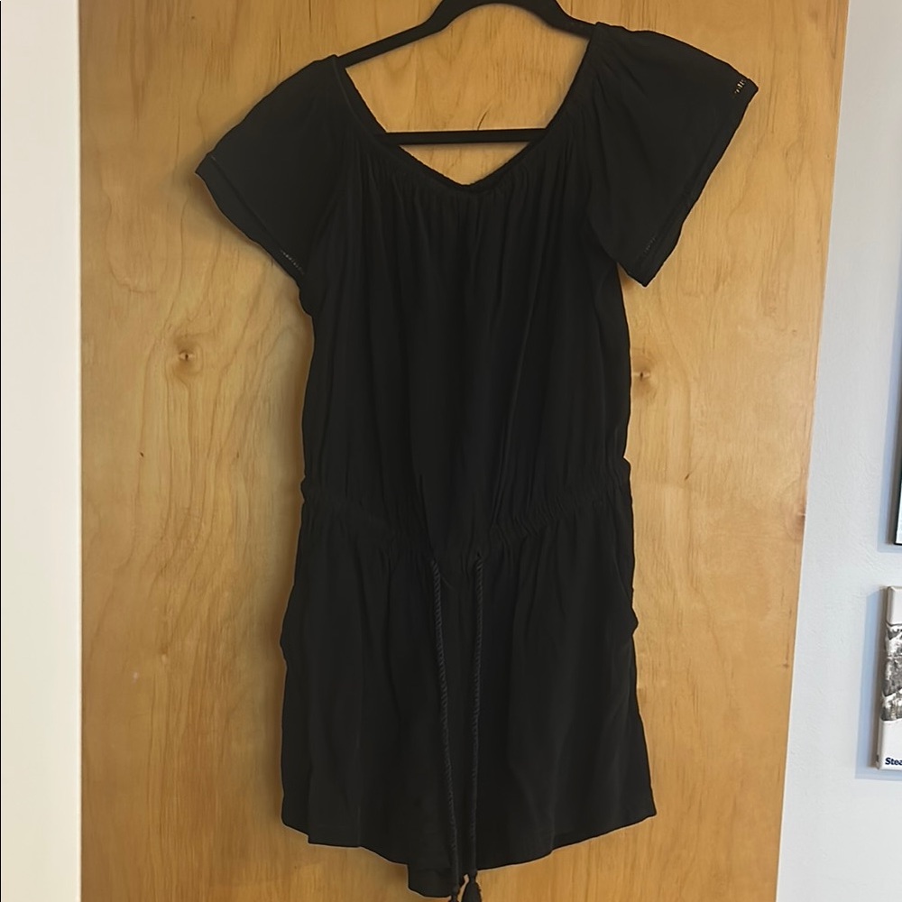 Black Short Sleeve Romper
